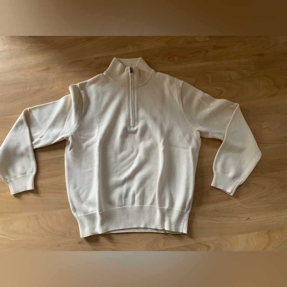 Men’s American Living Cream Half-Zip Cardigan size Large